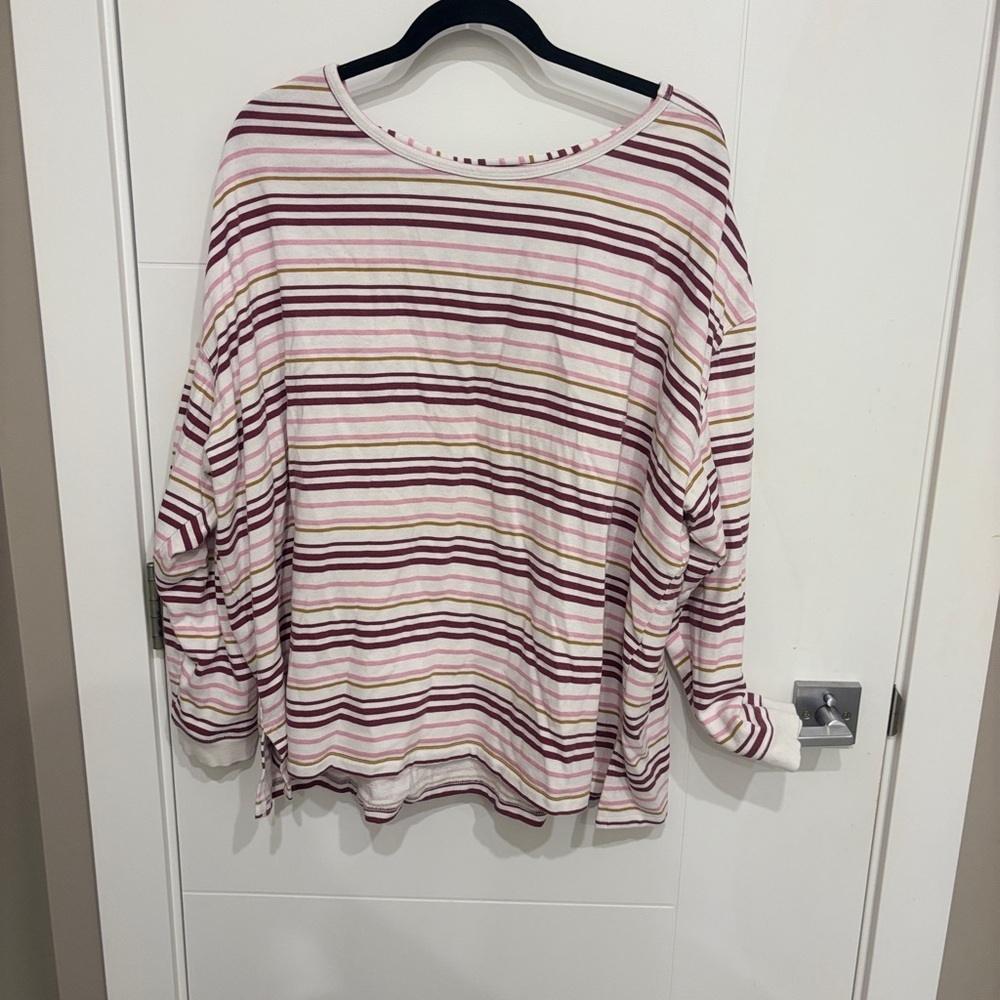 Maurices Striped Long Sleeve Sweater Criss Cross Back